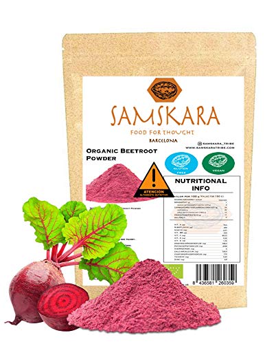 Remolacha en Polvo Ecolóogico | SAMSKARA SUPERFOODS | Organic Certified Beetroot Powder | BIO Algae (1kg)
