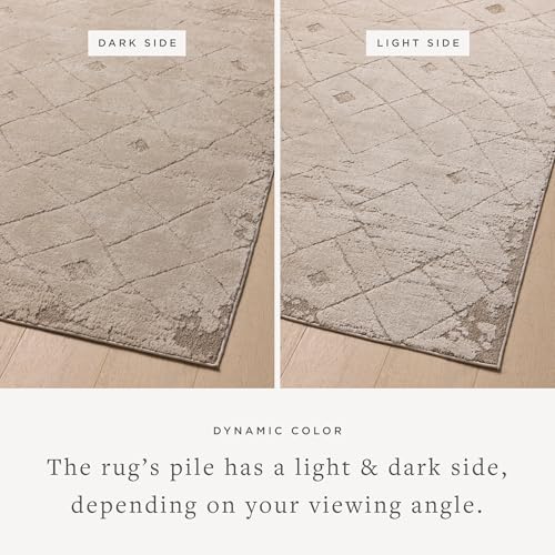 Image of Loloi Amber Lewis Monty Beige /Natural 11'-6 inch x 15' Area Rug | MOT-05 Approx. 11x15 Living room Dining room Bedroom, Modern, Abstract, Moroccan, Neutral, Area Rug