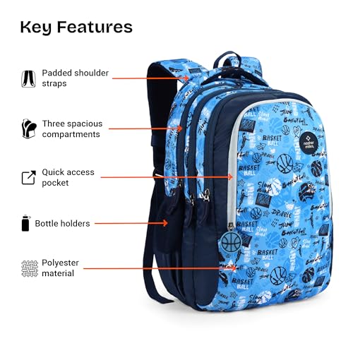 Image of Nasher Miles Polyester Backpack | Ideal for Preschool, Kindergarten, College, School, Office& Travel | Toddler, Girls, Boys, Men, Women