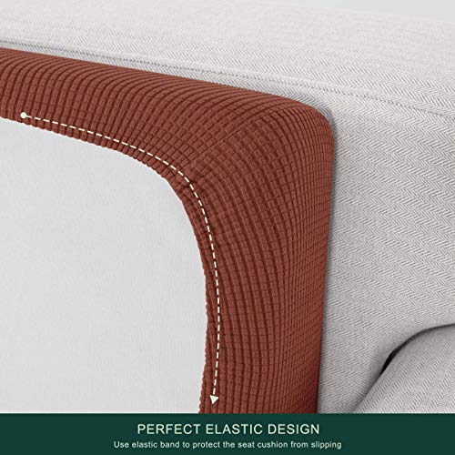 Image of CHUN YI 3Piece Stretch Couch Cushion Covers, Sofa Seat Slipcovers for Pets, Suitable for Armchair Loveseat Sofa with Spandex Jacquard Washable Fabric(3Piece,Brick)