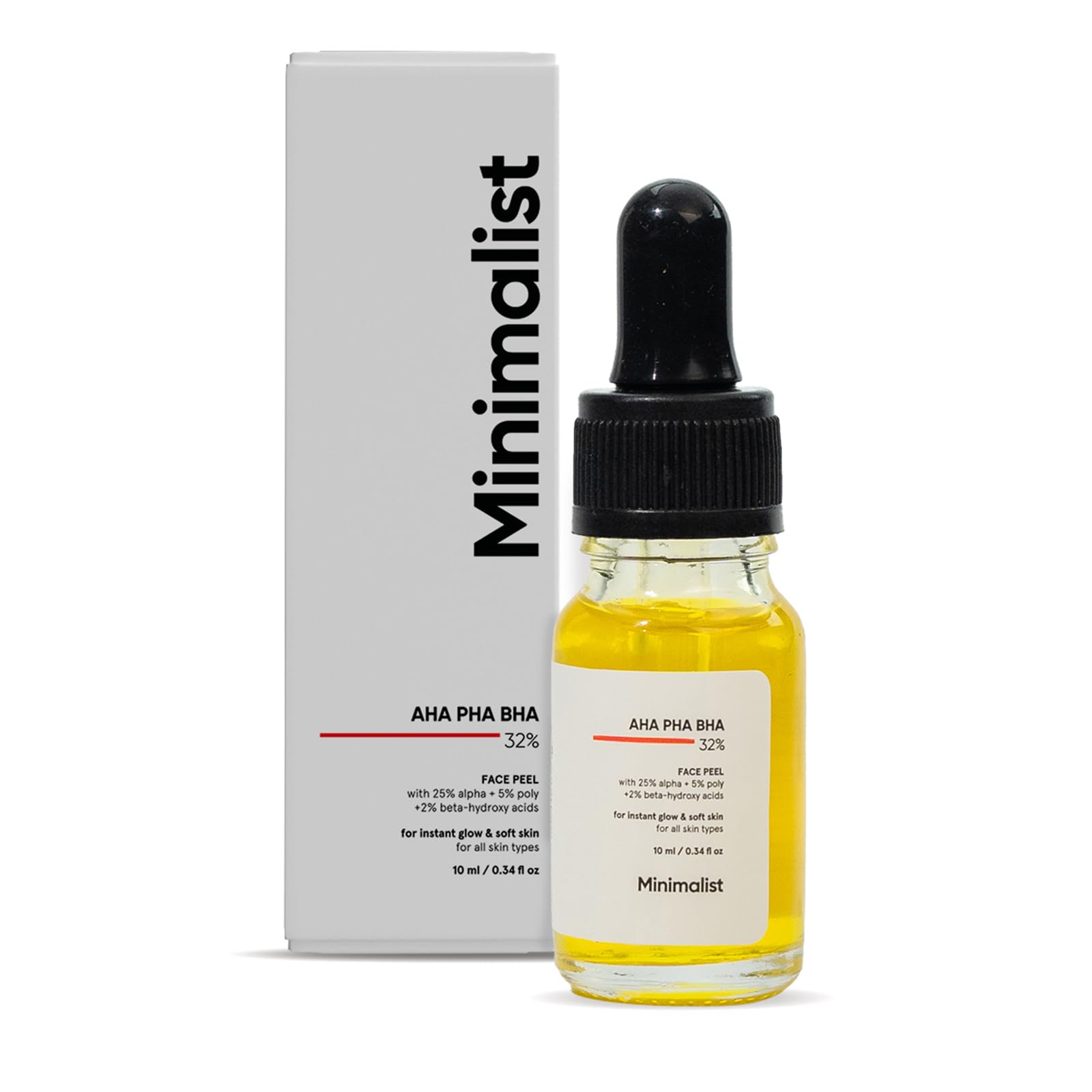 25% AHA + 2% BHA + 5% PHA Peeling Solution for Glowing Skin, Smooth Texture & Pore Cleansing | AHA BHA PHA Peel For Weekend Exfoliation | 10ml