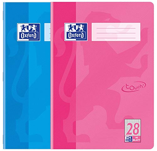 OXFORD 400086469 schoolschrift "Touch" Gelijnd 28 - geruit met dubbele rand 15 Stuk meerblau & rosa - Image 3