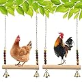 Chicken Bird Swing,Chicken Perch,Natural Wooden Swing Toys,Wood Stand for Chick,Safe and Relief of Stress,Chicken Coop Accessories,Coop Swing for Chicken Bird,Parrot,Hens (B)