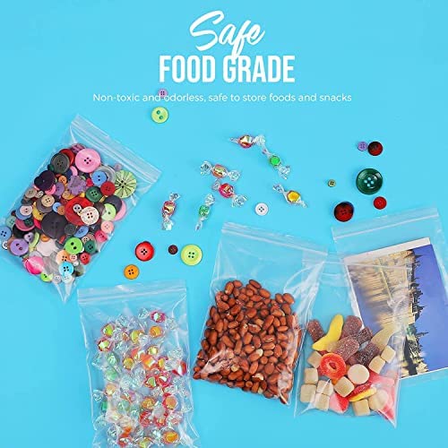Small Clear Plastic Bags, Pack of 100 Pcs 3x3.25"/7.6x8.2cm. Mini Plastic Bags for Tablets Pills, Jewellery, Sweets, Candies - Image 4