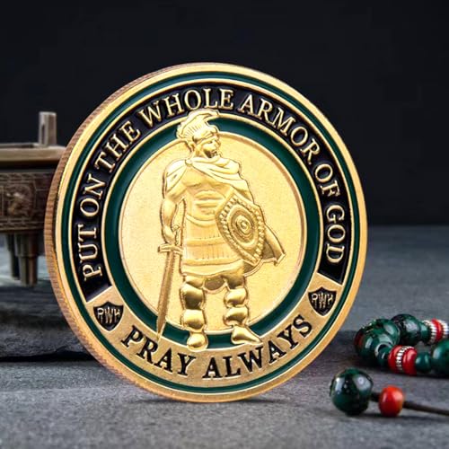 Moneda conmemorativa Armor of God Challenge Coin miniatura 6