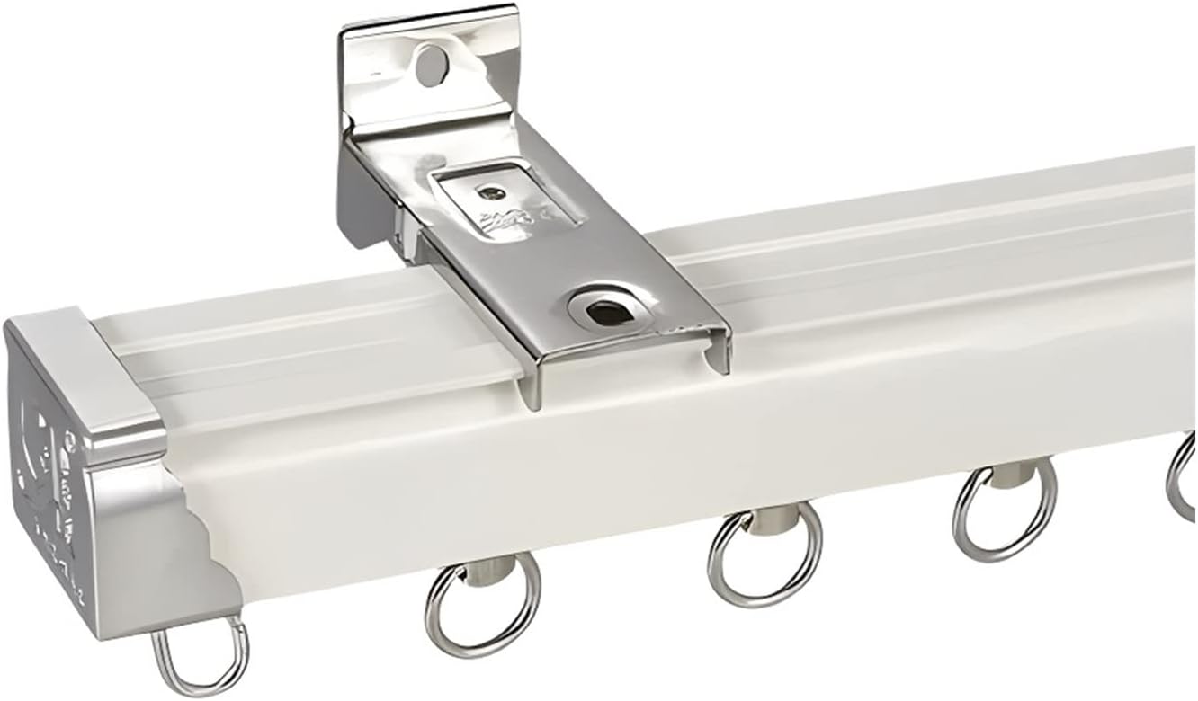 4.9/8.2/11.4/14.7/26/32/49 ft Long Room Divider Curtain Rod,Wall Mounted Curtain Track System, for Gazebo/Lofts/Villas/Office, Rust-proof Aluminum Alloy(White,1300cm/42.6ft/511.8in)