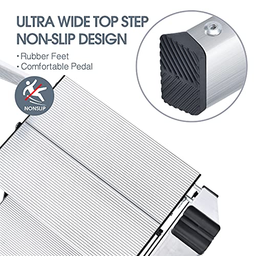 Toolf Step Ladder, 3 Step Aluminium Folding Ladder, Portable Slim Step Stool, Safety Household Ladder Stepladder #TOP2