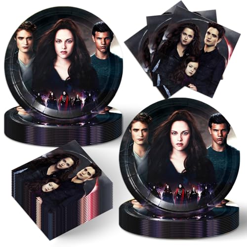 40pcs Saga of Twilight Party Decorations Tableware Dessert Plates and Napkins