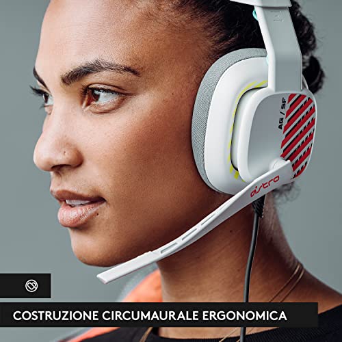 ASTRO A10 Cuffie Gaming Cablate Gen 2, Cuffie da Gioco Over-Ear con Microfono Flip-to-Mute, Leggere e Resistenti, Driver 32 mm, Compatibile con Xbox Series X|S, Xbox One, Nintendo Switch, PC - Bianco - Cuffia gaming - Immagine 5