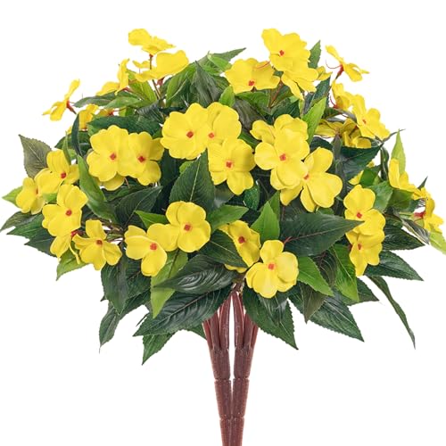 2 Pieces Artificial Flower Impatiens for Balcony Garden Bonsai Decoration image 1