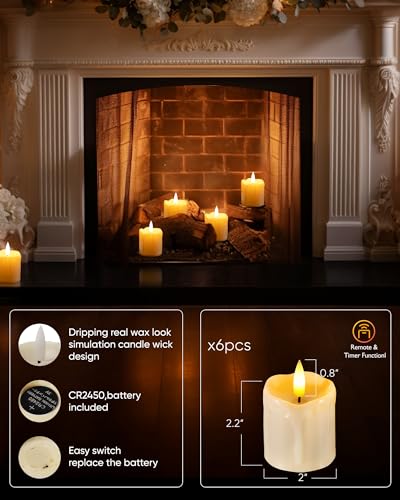 Homemory 2 Inch X 2 Inch Timer Remote Control Flickering Flameless Votive Candles thumb #4