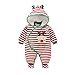 Morbuy Traje de Nieve Bebé, Recién Nacido Espesar Ropa de Invierno Footed Peleles Mameluco con Capucha Cálido Monos para Niños Niñas (80cm (12M), Rojo)