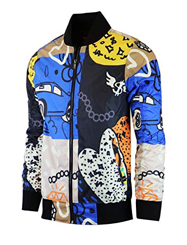 Image of Screenshotbrand Lightweight Hooded Water Resistant Windbreaker - Zip-up Fashion Map Print Rain Jacket