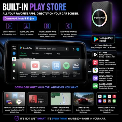 Image of Tbox pro, 4+32GB, 5-in-1 | Android 14 |CarPlay & Android Auto Adapter with Qualcomm Processor