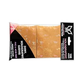 Premium Preferred Protection 100 Gold Holographic Card Sleeves Perfect Fit Shiny Trading Card Sleeves Standard Size Pokemon Sleeves | Fits Metazoo, Magic The Gathering, Pokemon, Dragon Ball Super