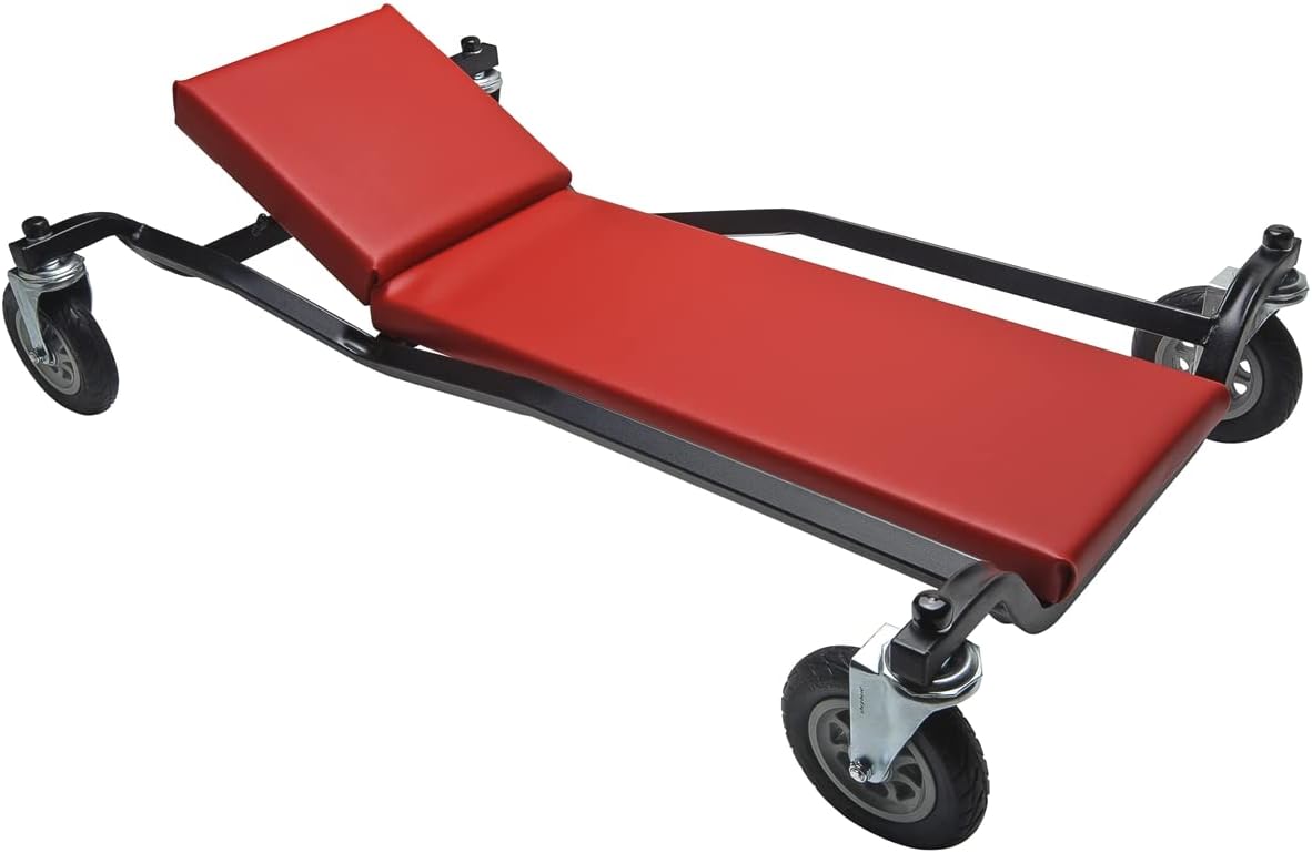 Whiteside PNERLR Creeper, 6" No-Matic Wheels, 40" L