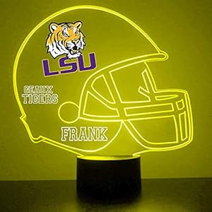 Mirror Magic Officially Licensed Louisiana State University Tigers College Football Helmet Sports Fan Lamp/Night Light – LED – Personalize for Free