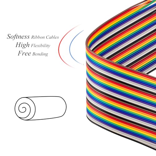 Image of 240pcs Multicolored Jumper Ribbon Cables 20cm 10cm Breadboard Prototyping Wires 40pin M-M, 40pin M-F, 40pin F-F Jumper Wire Kit for Arduino DIY Project (8 inch and 4 inch)