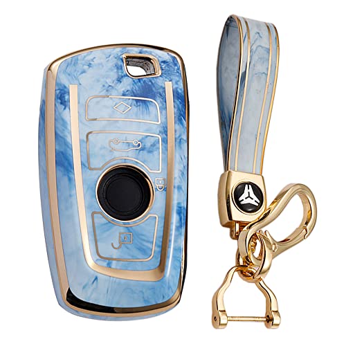 Coque de clé BMW cassée ? Protégez votre boîtier 4 boutons en TPU bleu