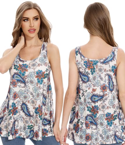 Image of Rosyline Tank Top for Women with Built in Bra Flowy Swing Undershirt Tank Tops S-4XL