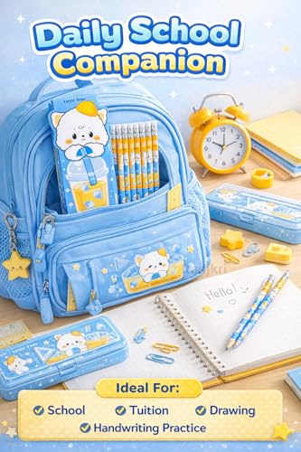 Image of Cute Cartoon HB Pencils Set for Kids (24 Pencils) | Triangle Grip, Dark Writing, Break Resistant Lead | School, Homework, Drawing, Birthday Return Gift Set
