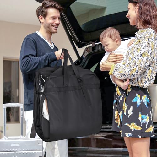 Image of Univivi Hanging Garment Bag for Travel, 60 inch Heavy Duty Suit Bags, Extra Capacity Hanging Clothes Bag for Closet Storage, Dress Cover with Handles and Buckle Straps for Suit, Coat, Jacket