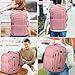 YGSNTG Travel Backpack for Women, 52L Carry On Backpack, Extra Large Expandable Travel Bag, 18.4 Inch TSA Flight Approved Luggage Personal Item Size with USB, Teacher Business Daypack, Pink