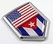 USA Cuba American Cuban Flag Car Chrome Emblem 3D Decal Sticker by Car Chrome Decals CBSHD228-053