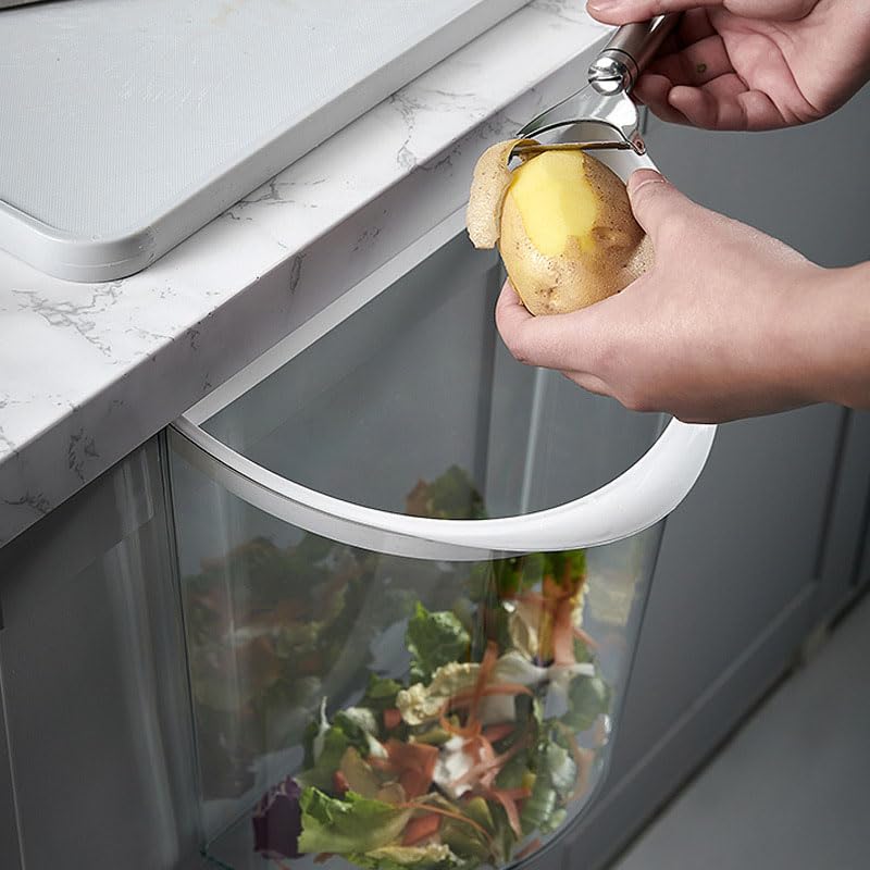 Kitchen Compost Bin, Hanging Small Trash Can, Punch Freely Fashionable Compost Bucket, Space Saving Wall Mounted Waste Bin Kitchen Compost Bin for Under Sink