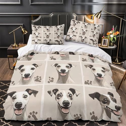 Housse de couette lévriers 3D microfibre抗皱耐磨260x220cm - 2