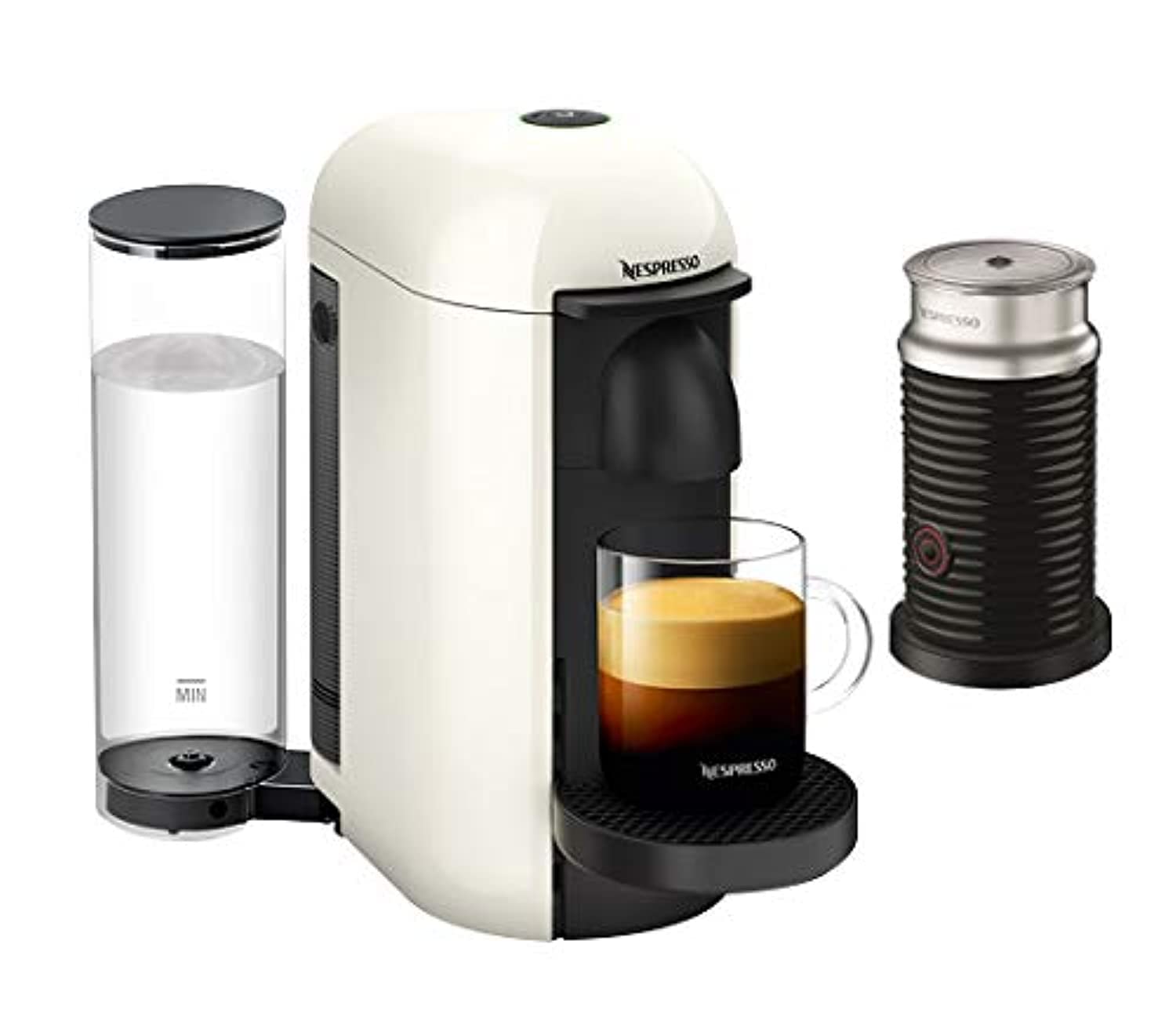 Nespresso Plus Machine + Aerocino Coffee Machine, White, GCB2-BU-WH - UAE Version