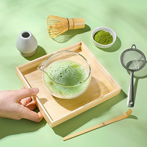 Bamboo Matcha Whisk Kit, Matcha Tea Set, Bamboo Matcha Whisk And Bowl (Chawan) Scoop (Chashaku), Chasen Holder, Tea Strainer (Sifter), Tea Towel In Wooden Case - Ideal Travel Matcha Ceremony Kit… #TOP3