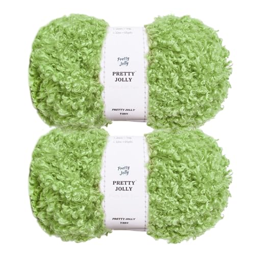 Pretty Jolly 2 Skeins Teddy Fur Yarn, Super Soft, Chunky & Fluffy, Faux Fur