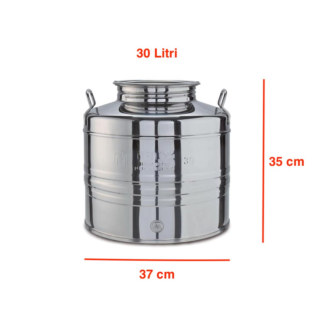 eacommerce Contenedor cubo de acero inoxidable para aceite con grifo y alfombrilla antideslizante de regalo (30 litros)