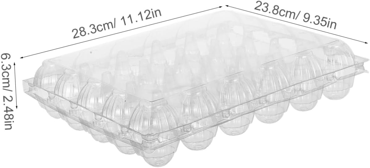 6pcs Egg Clear Plastic Egg Cartons for Refrigerator Farm Kitchen Efficient Space Saving Organizer