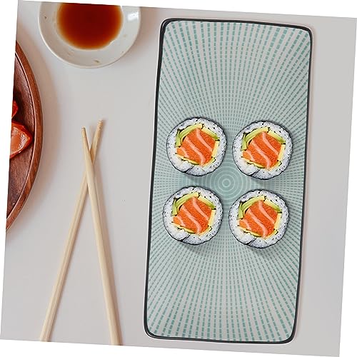 Plato cerámico rectangular para sushi miniatura 6