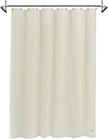 Vista 47 de Mrs Awesome Forro de Cortina de Ducha Extra Largo con 3 Imanes, Cortina de Ducha Larga de Plástico PEVA Blanco para Baño Impermeable, 72 x 84