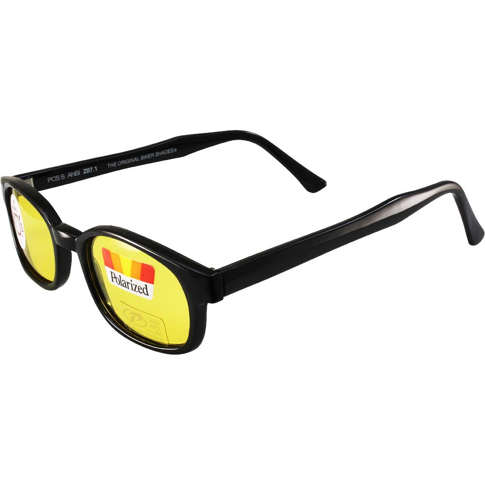 KDSPacific Coast Sunglasses - KD's Black Frame/Yellow Polarized Lens, (20129)