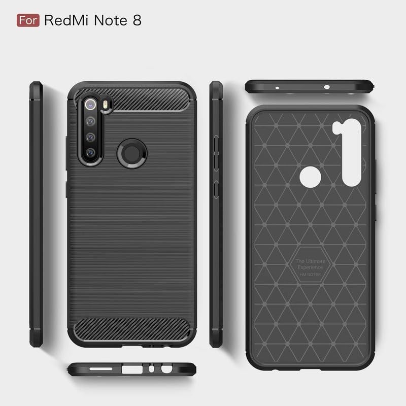 Image of Hybrid Carbon Fiber Back Case for Mi Redmi Note 8 (Black)