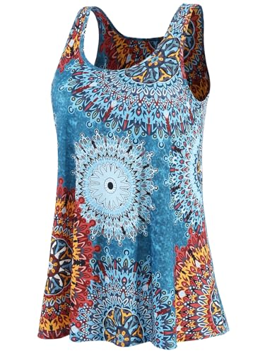 Image of Rosyline Tank Top for Women with Built in Bra Flowy Swing Undershirt Tank Tops S-4XL