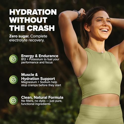 Image of Rosabella Electrolyte Drink Powder - Lemon Lime - Zero Sugar Hydration Supplement - Sodium, Potassium, Magnesium & Calcium - Keto Electrolytes Mix for Rapid Rehydration - 30 Servings (5.7 oz)