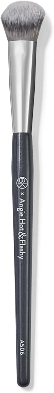 BK BEAUTY A506 Under Eye Concealer Brush, Angie Hot & Flashy | Rounded head for patting and blending under-eye concealer. Synthetic fiber bristles, wood handle, single brush.