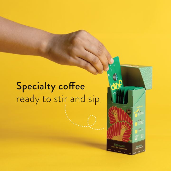 Image of Blue Tokai Coffee Roasters Drop Signature | Liquid Coffee Concentrate | 100% Arabica | Ready to Use Coffee | Hot or Cold | Pack Of 10 Sachets | 20ML Each | Instant Coffee | Specialty Coffee Concentrate
