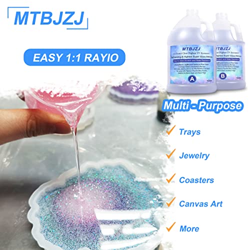 Epoxy Resin 2 Gallon Kit - Crystal Clear Epoxy Resin That Self Levels For Jewelry Casting Molds Diy, Arts & Crafts, Bars, Tabletop Art 1:1 Ratio(1 Gallon X 2) #TOP6
