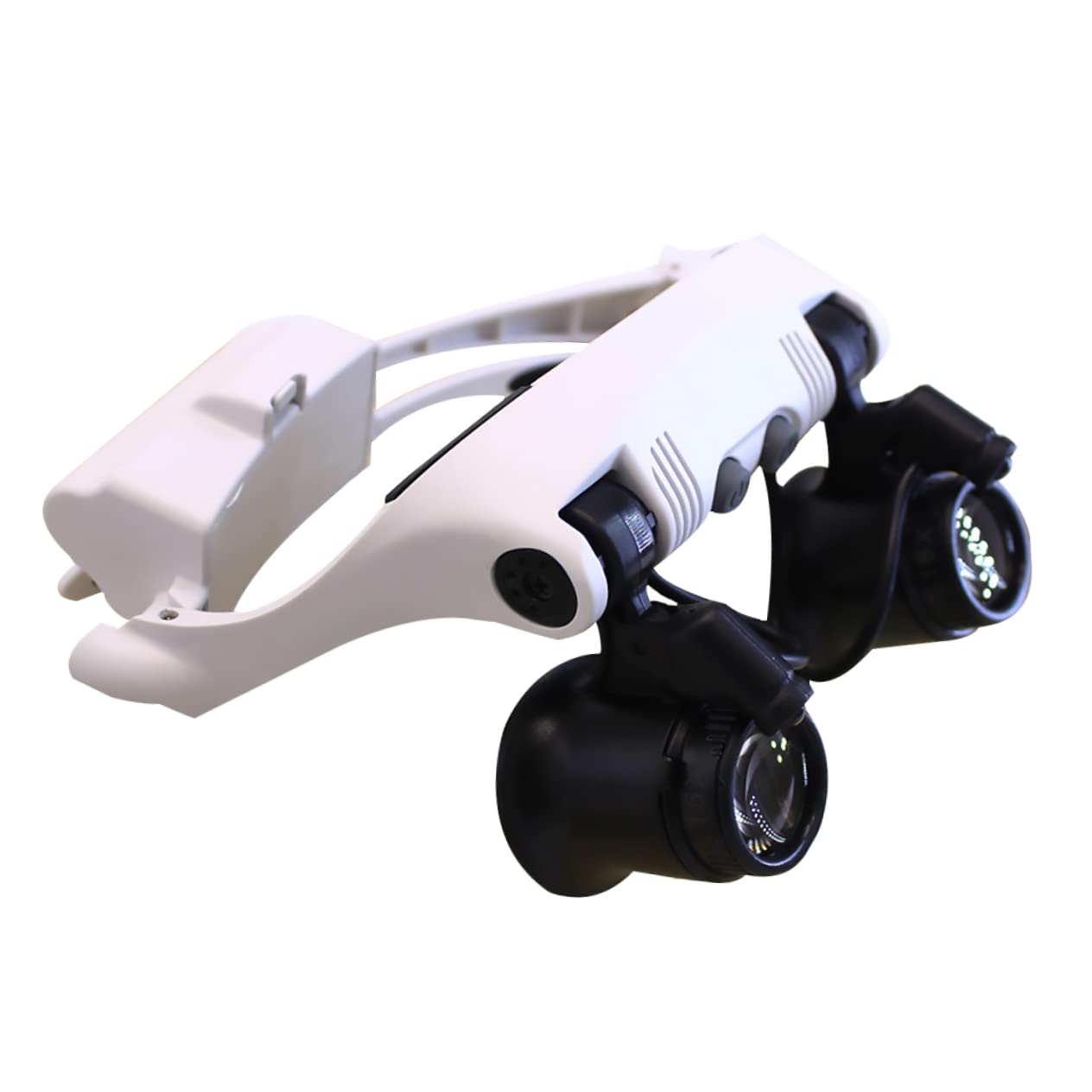 FRCOLOR 2 Piezas de luz LED Lupa con luz LED Diademas lámpara de Aumento Lupa de Visera Lupa de Montaje en la Cabeza con Faro ópticas para Reparar y tasar
