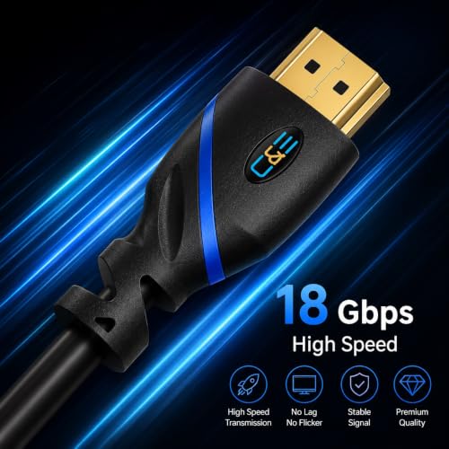 Image of C&E CNE525013 HDMI Cable with Ethernet (Pack of 10, Black)