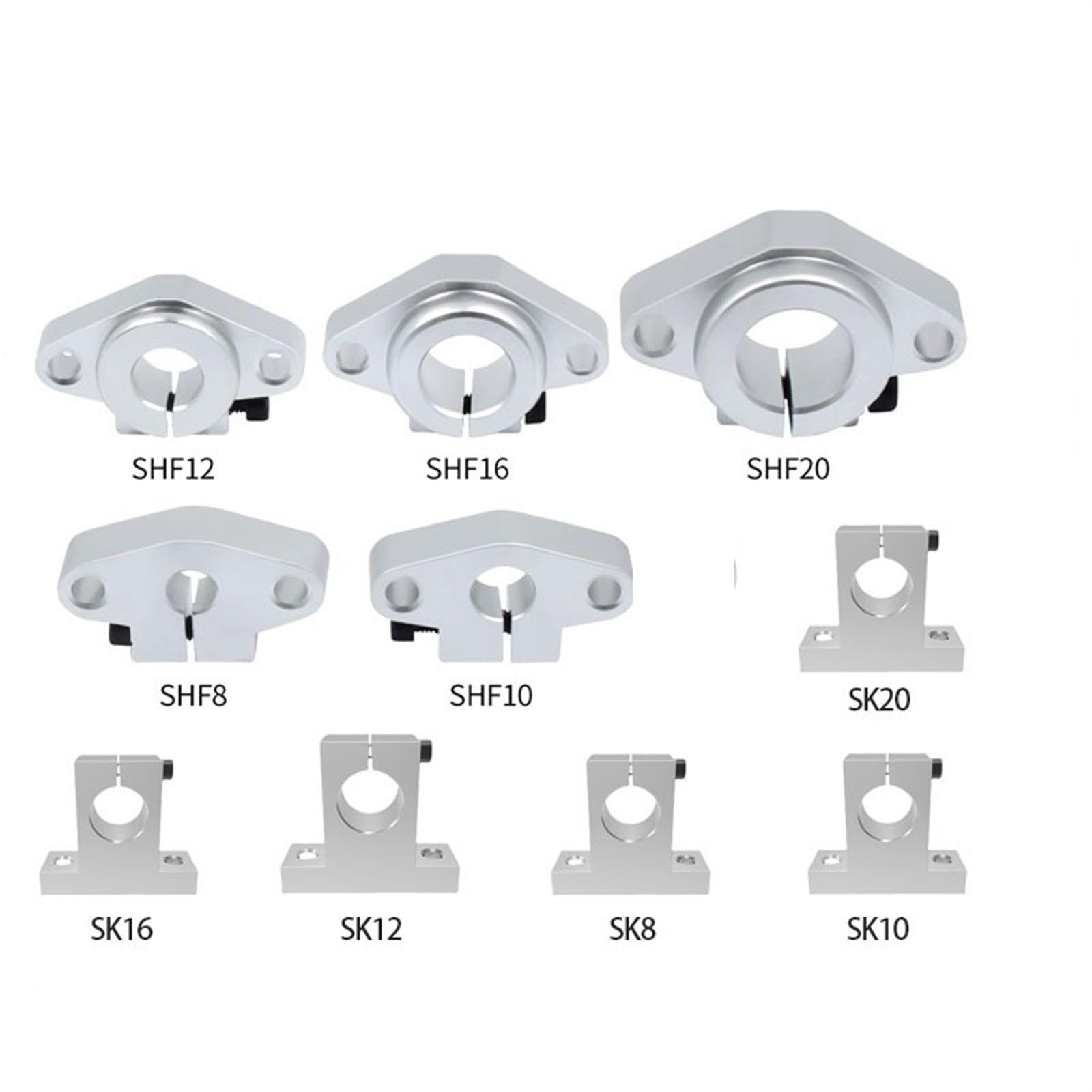 Gewindespiel Lineare Welle, fester Stützsitz, 8 mm, 10 mm, 12 mm, 16 mm, 20 mm, Innenloch, optische Achse, Halterung, Befestigung, Sitzbefestigung Schraube trapezförmig (Size : Horizontal 16mm)