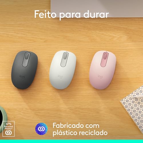 Mouse sem fio Logitech M196 com Conexão Bluetooth, Design Ambidestro Compacto, Rastreamento Preciso,