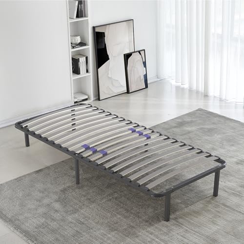 SAMPUR - Sommier Essentiel 90x190 cm | Résistant et Confortable | Pieds Inclus | Lattes réglables...