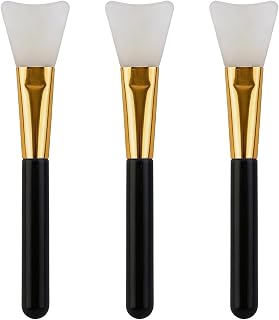 3-Pack Svart Silikon Ansiktsmask Applicator, Hudvårds Jelly Borste | Flexibelt verktyg för jämn fördelning av lera-behandlingar och kollagenkrämer, inget slöseri. Hygieniskt och lätt att rengöra